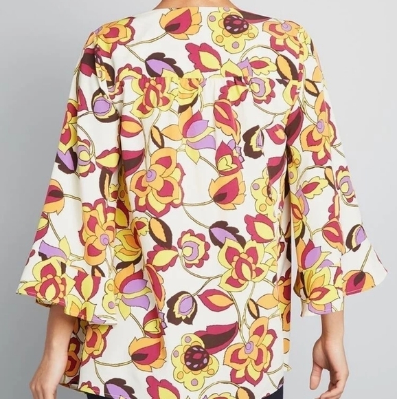 Modcloth Floral Bell Sleeves Kimono Size L/XL - Picture 3 of 13